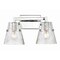 Z-Lite Analia Vanity, 2-Light, 16.5 In.W x 7.5 In.L x 9.25 In.H, Chrome/Clear Ribbed 1101-2V-CH - alternate 1